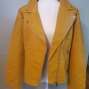 Faux-Leather Asymmetrical Moto Jacket